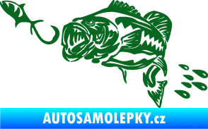 Samolepka Sumec 006 levá s návnadou tmavě zelená