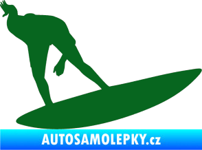 Samolepka Surfař 001 pravá tmavě zelená