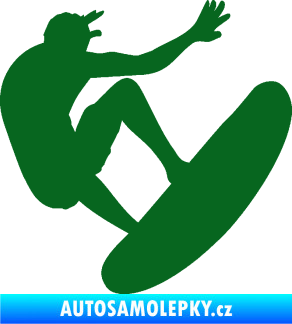 Samolepka Surfař 003 pravá tmavě zelená