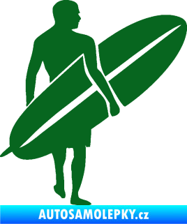 Samolepka Surfař 004 pravá tmavě zelená