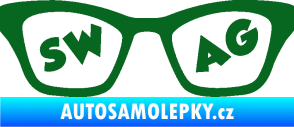 Samolepka Swag nápis v brýlích tmavě zelená