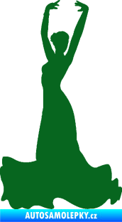 Samolepka Tanec 006 levá tanečnice flamenca tmavě zelená
