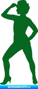 Samolepka Tanec 007 levá jazz tanečnice tmavě zelená