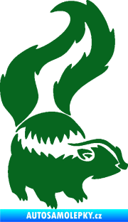 Samolepka Tchoř 002 pravá zvednutý ocas tmavě zelená
