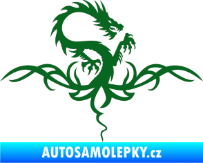 Samolepka Tetování 114 drak tmavě zelená