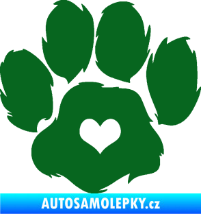 Samolepka Tlapka 006 levá tmavě zelená