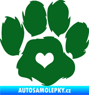 Samolepka Tlapka 006 pravá tmavě zelená