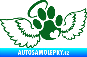 Samolepka Tlapka 010 andělíček levá tmavě zelená