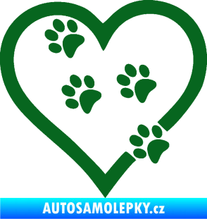 Samolepka Tlapky love 006 levá tmavě zelená