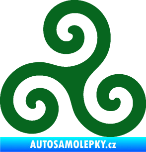 Samolepka Triskelion keltský znak tmavě zelená