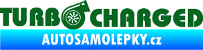 Samolepka Turbo charged nápis tmavě zelená