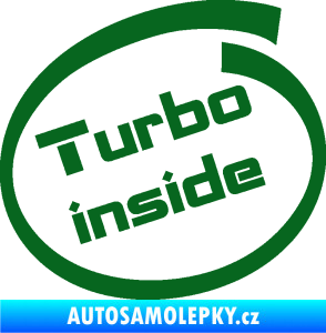 Samolepka Turbo inside tmavě zelená