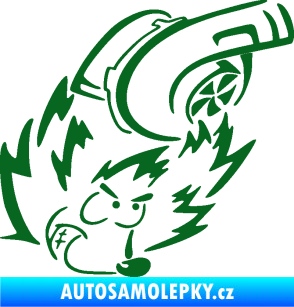 Samolepka Turbo ježek pravá tmavě zelená
