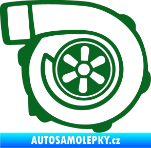 Samolepka Turbo silueta 001  pravá tmavě zelená
