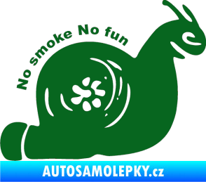 Samolepka Turbo šnek 005 no smoke no fun pravá tmavě zelená