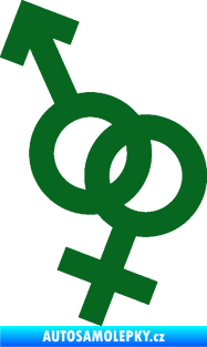 Samolepka Ty a já 001 symbol pro muže a ženu tmavě zelená