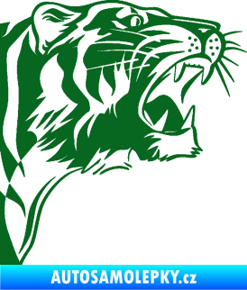 Samolepka Tygr 002 pravá tmavě zelená