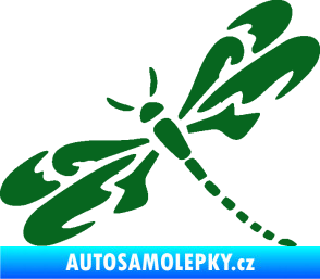Samolepka Vážka 001 levá tmavě zelená
