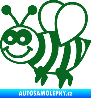 Samolepka Včela 003 levá happy tmavě zelená