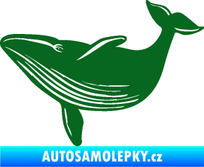 Samolepka Velryba 002 levá tmavě zelená