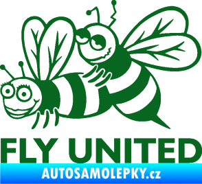 Samolepka Veselé vosy fly united levá tmavě zelená