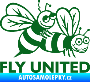 Samolepka Veselé vosy fly united pravá tmavě zelená