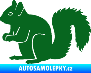Samolepka Veverka 001 levá tmavě zelená