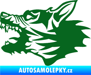 Samolepka Vlk 003 levá tmavě zelená
