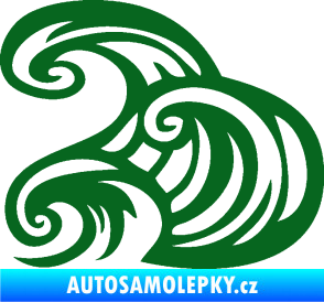 Samolepka Vlny 004 levá moře tmavě zelená