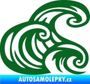 Samolepka Vlny 004 pravá moře tmavě zelená