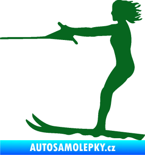 Samolepka Vodní lyže 002 levá tmavě zelená