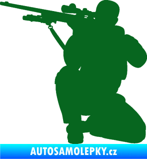 Samolepka Voják 010 levá sniper tmavě zelená