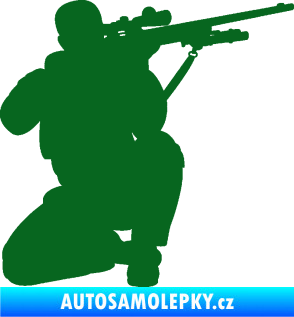Samolepka Voják 010 pravá sniper tmavě zelená