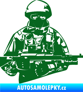 Samolepka Voják 013 pravá tmavě zelená