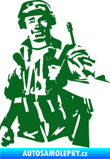 Samolepka Voják 014 levá tmavě zelená