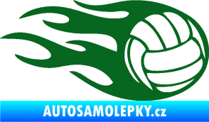 Samolepka Volejbalový míč 002 pravá tmavě zelená