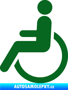 Samolepka Vozíčkář 002 invalida - levá tmavě zelená