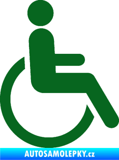 Samolepka Vozíčkář 002 invalida - pravá tmavě zelená