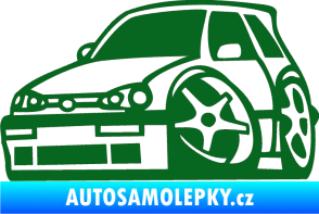 Samolepka VW Golf 3 karikatura levá tmavě zelená