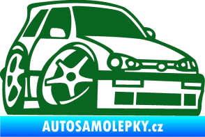 Samolepka VW Golf 3 karikatura pravá tmavě zelená