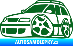 Samolepka VW Passat b6 karikatura levá tmavě zelená