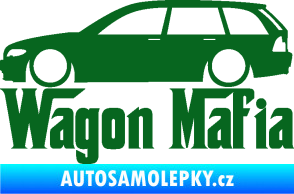 Samolepka Wagon Mafia 002 nápis s autem tmavě zelená