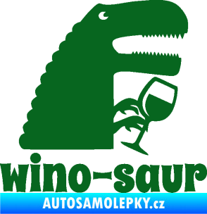 Samolepka Wino - saur 001 pravá vínečko tmavě zelená
