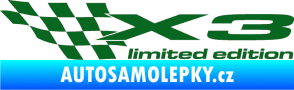 Samolepka X3 limited edition levá tmavě zelená