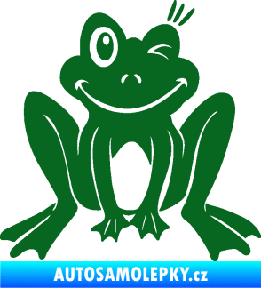 Samolepka Žába 010 pravá mrkající tmavě zelená