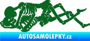 Samolepka Zamilované kostry 001 levá láska až za hrob tmavě zelená