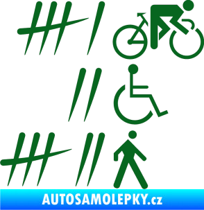 Samolepka Zářezy 001 pravá tmavě zelená