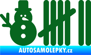 Samolepka Zářezy 006 sněhulák tmavě zelená