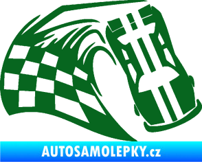 Samolepka Závodní auto 005 pravá tmavě zelená