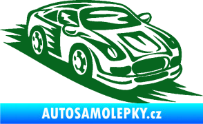 Samolepka Závodní auto 006 pravá tmavě zelená